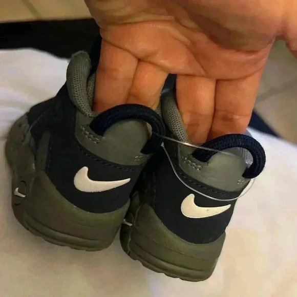 NIKE AIR MORE UPTEMPO (PS) COOL GREY-MIDNIGHT NAVY BLUE-WHITE  [DM3318-009] - Picture 8 of 14